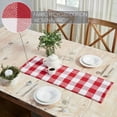 thumbnail image 4 of VHC Brands Farmhouse Christmas Decorations for Dining Room Kitchen Linens - Annie Red & White Check Table Runner - 12 x 36 Inches Long, 4 of 4