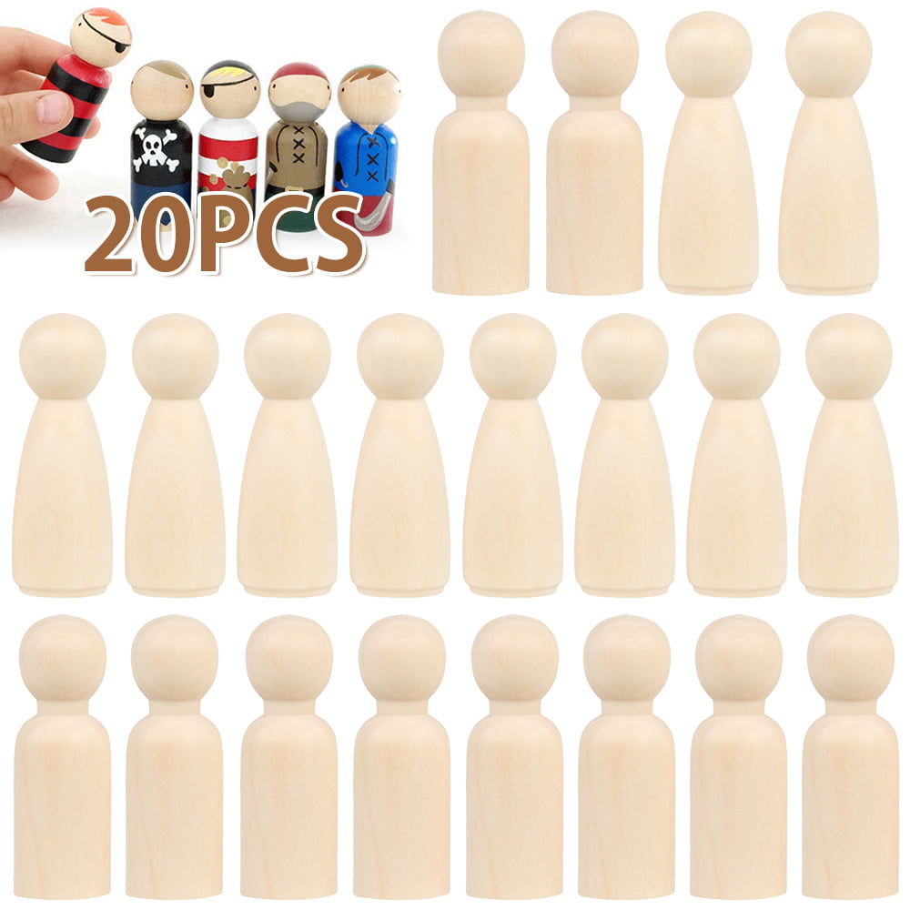 10pcs Male Groom Plain Blank Wooden Peg Dolls Figures DIY Craft Decor 