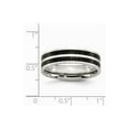 thumbnail image 6 of Stainless Steel 6mm Double Row Black Carbon Fiber Inlay Polished Band Size: 10; for Adults and Teens; for Women and Men, 6 of 6