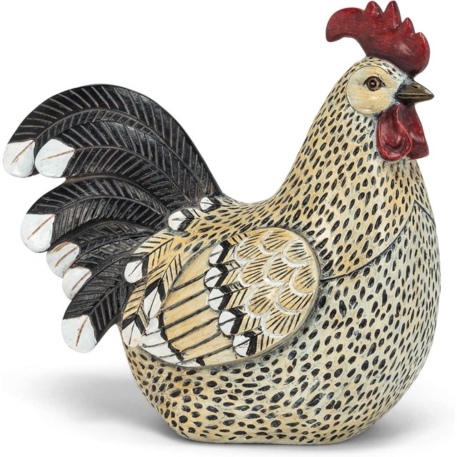 Figurine Décorative Coq Assis de la Collection Abbott (9 Pouces de Long)