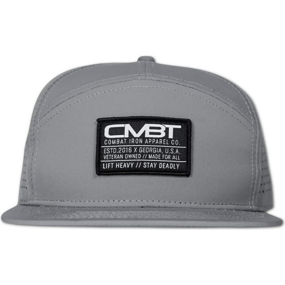 Combat Iron Hybrid CMBT Pro Performance Snapback Hat – Lightweight, Moisture-Wicking Gray Cap