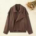 thumbnail image 3 of Women's Jackets Women's Outerwear Women's Autumn And Winter Loose Collar Suede Casual Jacket Jacket, 3 of 10