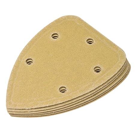 

Uxcell 5 Holes 5.5-in 150 Grits Aluminum Oxide Fine Abrasive Triangle Sandpaper Flocking Backed 6 Pack