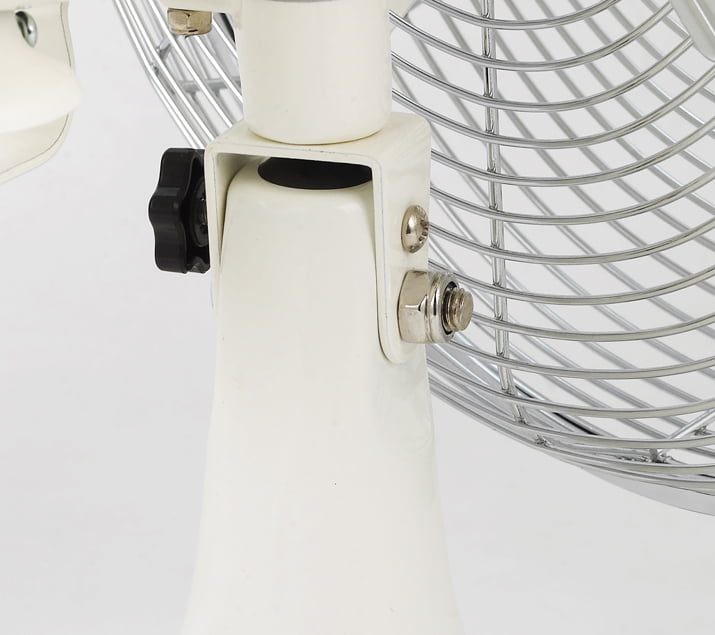 Better Homes & Gardens 12 in Retro 3-Speed Metal Oscillating Tilt-Head Table Fan, White