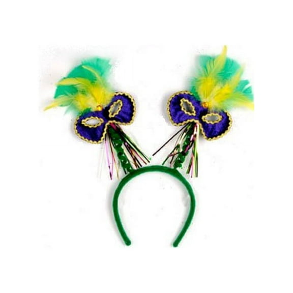 Party Central Club Pack of 12 Feathered Bopper Mardi Gras Headband Costume Accessories - One Size