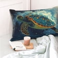 thumbnail image 4 of KLL Surfing Turtle Pillow Covers Envelope Closure,Super Soft and Cozy Fuzzy Fleece Pillow Case Cover (No pillow core） 16"x24", 4 of 5