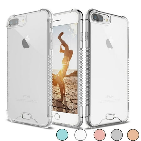 Absorbing Crystal - iPhone 8 Plus Case,iPhone 8 Plus Clear Case, Njjex Crystal Transparent Clear Flexible Shock Absorption Bumper Soft Gel TPU Cover For iPhone 7/8 Plus 5.5 Inch -Clear