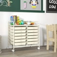 thumbnail image 4 of Costway 12 Drawers Rolling Cart Storage Scrapbook Paper Studio Organizer Bins White, 4 of 10