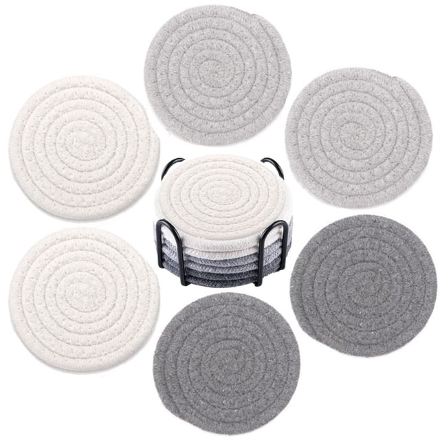 Posavasos tejidos Billuyoard con marco de almacenamiento grueso en forma de U Aislamiento térmico Absorber gotas