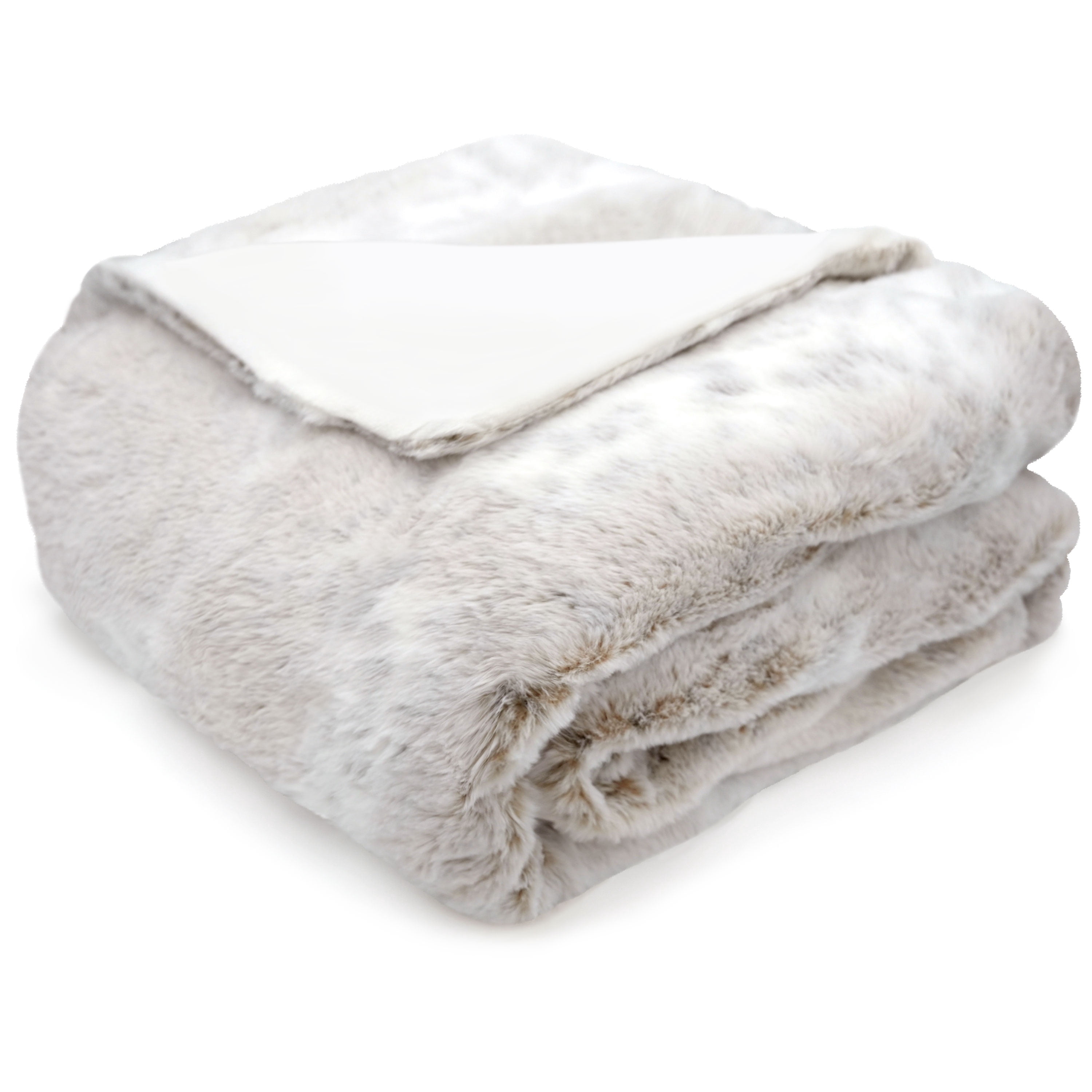 Regal Living Soft Plush Faux Fur Fuzzy Throw, Snow Taupe, 50" x 60"