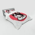 thumbnail image 3 of Animal Duvet Cover Set, French Bulldog Portrait Hipster Purebred Creature Pet Illustration, Bedding Set with Shams and Fitted Sheet, 3 Sizes, by Ambesonne, 3 of 3