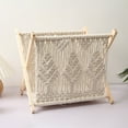 thumbnail image 6 of Macrame Magazine Rack Boho Magazine Holder Storage Standing Basket for Newspaper, 6 of 11