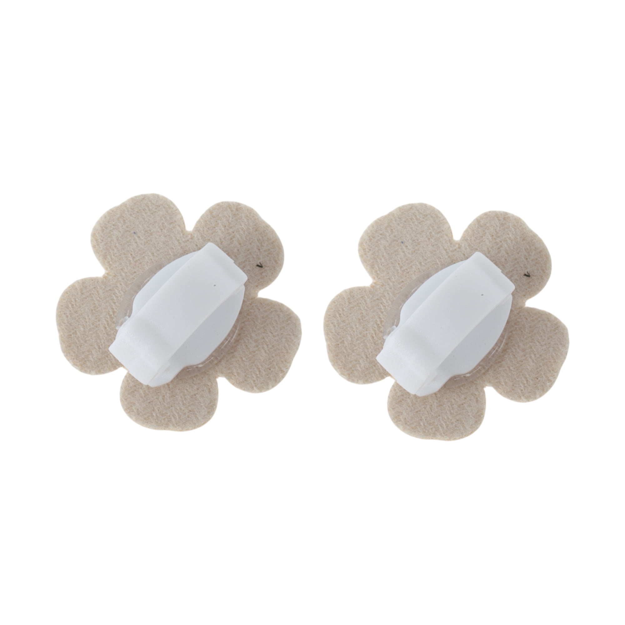 Unique Bargains Faux Leather Flower Shoelace Charms 1 Pair Beige