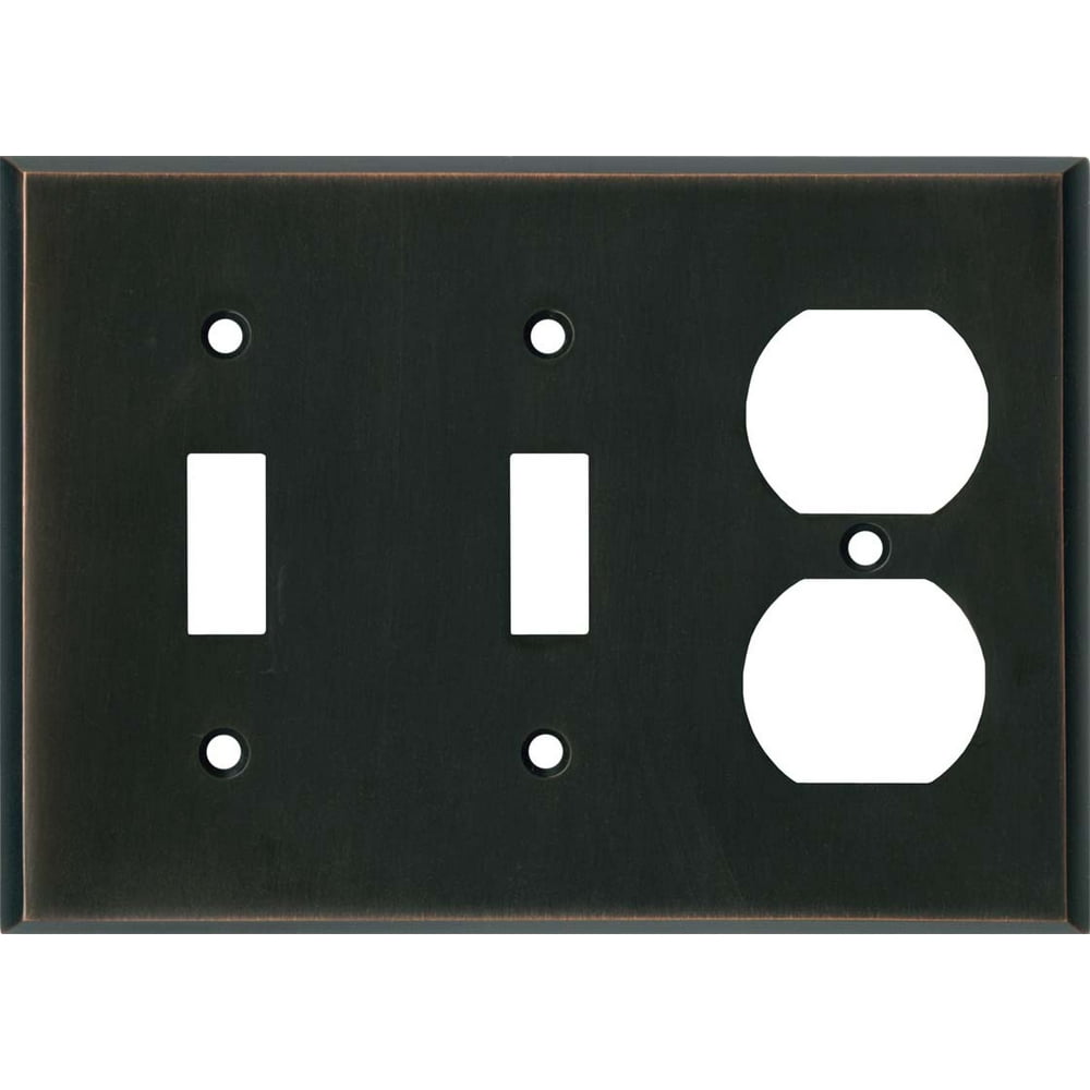 Oil Rubbed Bronze 2 Toggle/Outlet Combo Wallplates