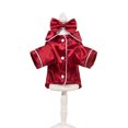 thumbnail image 2 of Satin Pet Pajama with Bow Button Up Dog Shirt Breathable Polyester Loungewear for Small Medium Puppy Cats Indoor Sleep Party, 2 of 5