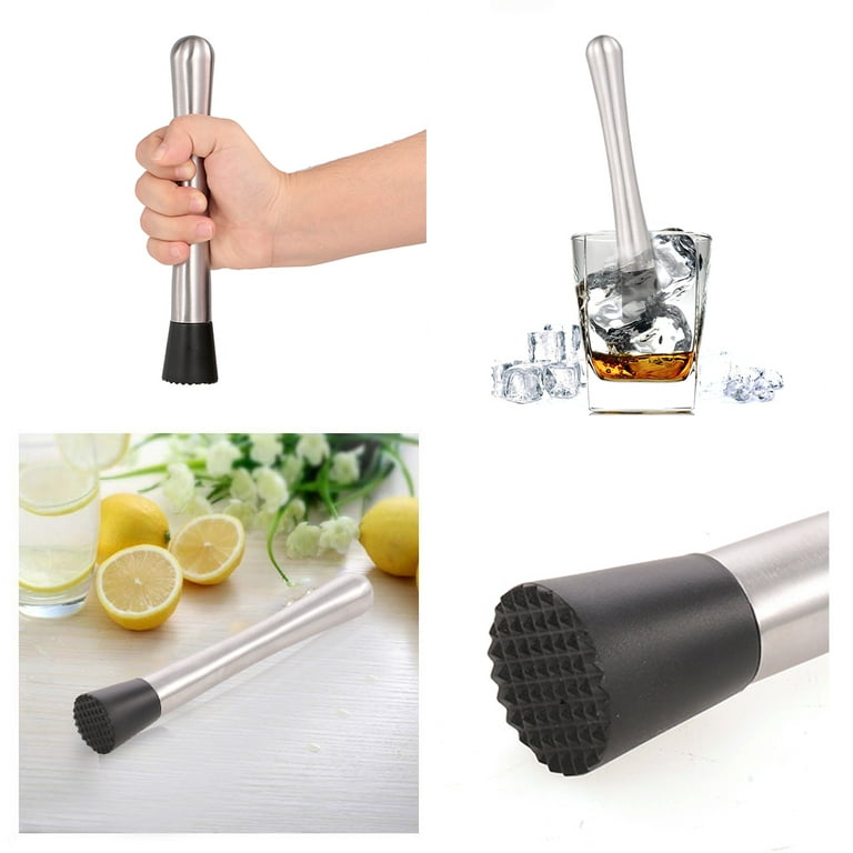  Barvivo Drink Muddler for Cocktails - 8 Inch Professional  Stainless Steel Muddler - Durable Cocktail Muddler Set Drink Smasher &  Mojito Muddler - Wine Accessories Ideal Valentines Day Gifts for Him
