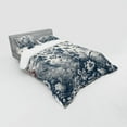 thumbnail image 2 of Ambesonne Floral Eucalyptus Bedding Set 4 Pcs, Vintage Flowering, Calking, Slate Blue and Burgundy, 2 of 2