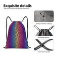 thumbnail image 6 of Ratiio Leopard Neon Rainbow Gradient Print Drawstring Backpack Bag Sport Gym Sackpack Heavy Duty String Backpack for Men Women, 6 of 7