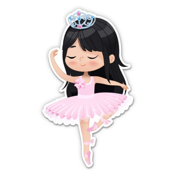 Cute Ballerina Pink Girl Dancer - 3" Vinyl Sticker - For Car Laptop Water Bottle Phone - Waterproof Decal