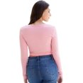 thumbnail image 3 of GHSDFBB Women's Basic Round Neck Long Sleeve Crop Top, 3 of 7