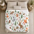 thumbnail image 5 of Woodland Forest Animals Cute Moose Fox Squirrel, Playful Woodland Scene, Warm Flannel Blanket for Cabin and Lodge, Wildlife Lovers Housewarming Gift, Playful Home Decor, 5 of 9