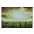 thumbnail image 3 of Country Cutting Board, Sunset on the Field at Summer Wooden Hedge Springtime Meadow Morning View Print, Decorative Tempered Glass Cutting and Serving Board, Small Size, Green Yellow, by Ambesonne, 3 of 5
