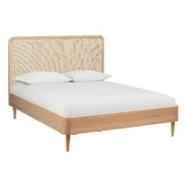Pemberly Row Handmade Contemporary Natrual Ash Cane Bed in King
