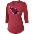 thumbnail image 2 of Women's Fanatics Kyler Murray Cardinal Arizona Cardinals Team Player Name & Number Tri-Blend Raglan 3/4-Sleeve T-Shirt, 2 of 3