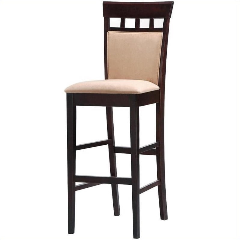Set of 2 Hyde Upholstered Back Cappucino Bar Stool Chair by Coaster 100220 
