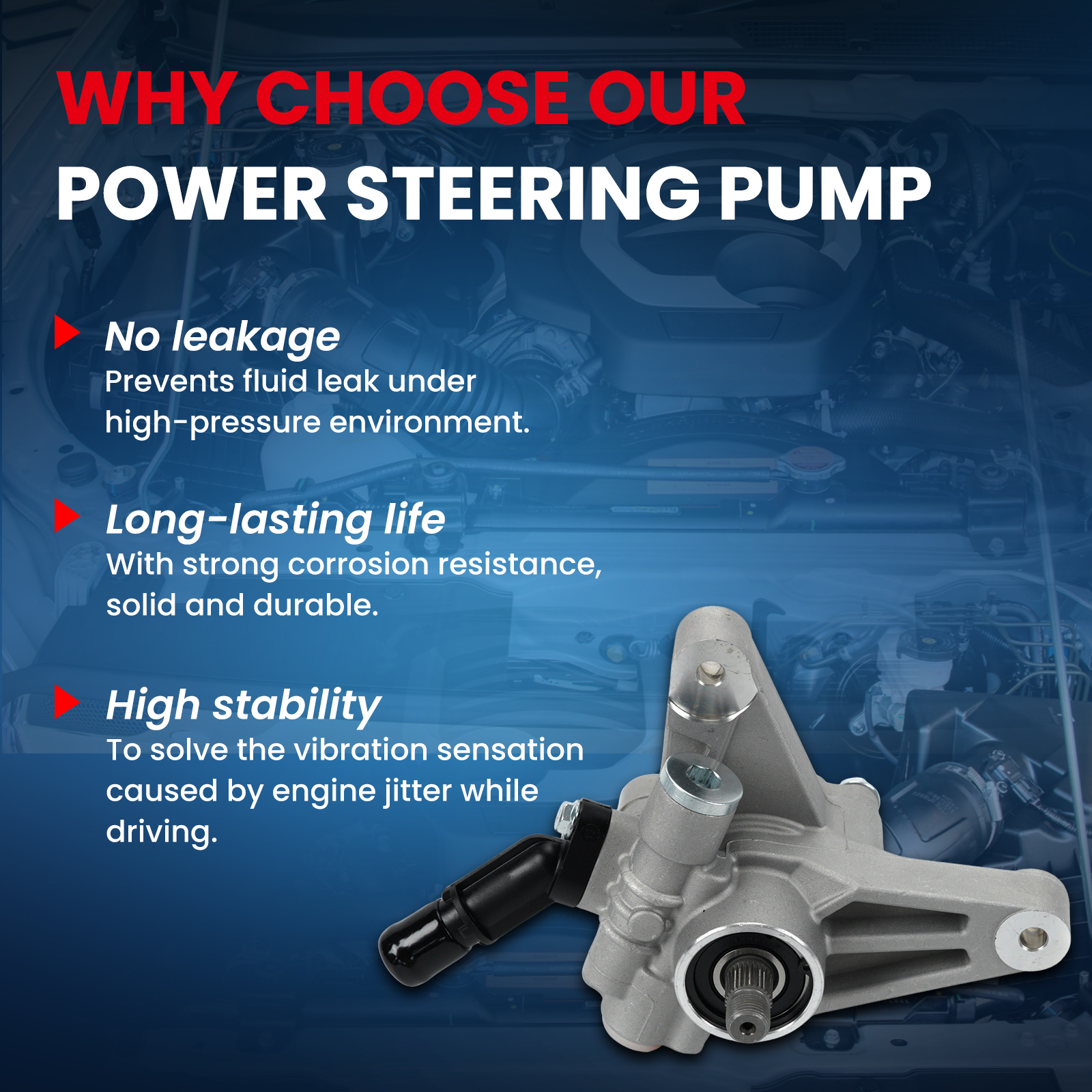 MOCA AUTOPARTS Power Steering Pump Fit for 2008-2012 Honda Accord 3.5L & 2009-2011 Honda Pilot 3.5L & 2010-2011 Honda Accord Crosstour 3.5L