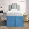 thumbnail image 2 of HNB Store Twin XL Dorm Bed Skirt | 42" inch Drop Pleated Dorm Bedskirt | Microfiber | Medit. Blue, 2 of 7