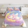 thumbnail image 2 of Castle Fairy Kids Cute Animal Unicorn 2Pcs Bedding Comforter Set,Kawaii Rainbow Twin Comforter Sets,Dreamy Princess Breathable Bedding Set,Microfiber Bedroom Decor, 2 of 8