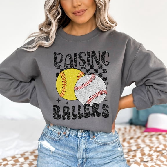 Retro Softball Baseball Shirt, Glitter Baseball Sweatshirt, Sublimation Design Shirt, Sports Shirt, Raising Ballers Shirt, Baseball Mom