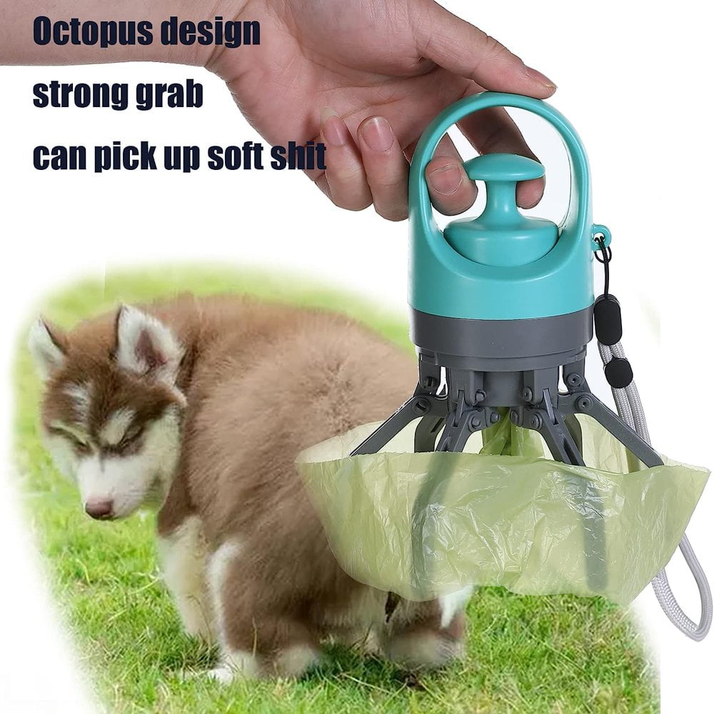 MesaSe Pooper Scooper No Touch Dog Pooper Scooper with Built in Poop Bag Dispenser Portable and Lightweight Claw Poop Scooper for Dogs Poop Picker