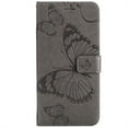 thumbnail image 2 of TECH CIRCLE Cute Embossed Butterfly PU Leather Phone Case for iPhone 17 Air (6.5") - PU Leather Protective Lightweight Flip Wallet Case with Wrist Strap, Stand Feature, Gray, 2 of 7