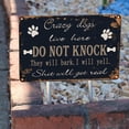 thumbnail image 3 of Crazy Dogs Live Here Do Not Knock Sign Retro Vintage Metal Tin Signs for Lawn Garden Yard House Room Signs 8X12Inch, 3 of 6