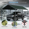 thumbnail image 2 of TANGJEAMER 10x20 ft Metal Carport Car Canopy Portable Car Tent Garage, Green, 2 of 7