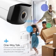 Amcrest Panoramic IP POE Camera, 180° Panoramic 4-Megapixel POE IP Bullet Camera, Security Outdoor Camera, 65ft Nightvision, IVS Features and People Counting, MicroSD Recording, IP4M-PB181EW-AI White