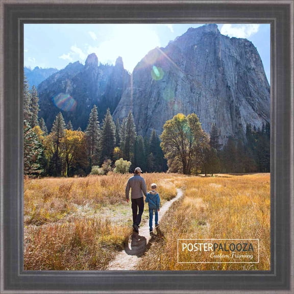 10x10 Elegant Silver Picture Frame - UV Acrylic, Foam Board Backing, Hanging Hardware