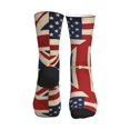 thumbnail image 2 of Women's Men's America British Flag Colorful Novelty Pattern Crew Athletic Socks, 2 of 7