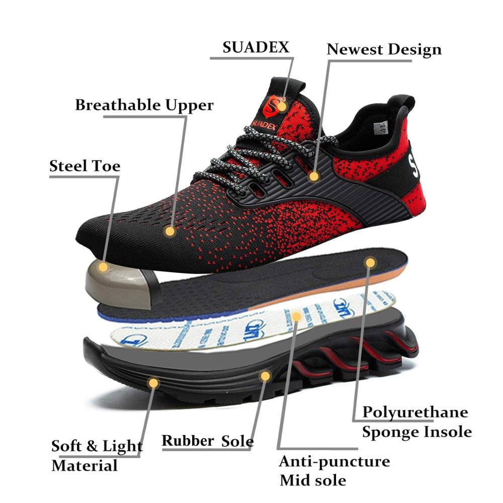 SUADEX Safety Shoes Men Women Steel Toe Boots Indestructible Work Shoes Lightweight Breathable Composite Toe Men EUR Size 37 48 Walmart