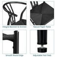 thumbnail image 5 of Alden Design Mid-Century Weave Dining Chairs with Solid Metal Frame, Black, 5 of 10