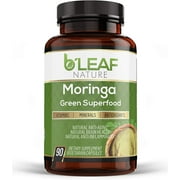 Organic Moringa 90 Capsules 1000mg - Immune System and Energy Booster - Pure Leaf Powder – Vegetarian Caps by B'Leaf Nature