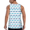 thumbnail image 3 of Easygdp Party Shark Cute Men's Tank Top, Sleeveless Muscle T Shirts, Breathable, Quick-Dry, Loose for Gym, Running, Fitness - 3X-Large, 3 of 9