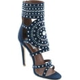 thumbnail image 7 of CAPE ROBBIN Blaire-5 Womens Open Toe Strappy Cuff Stiletto High Heel Rhinestone Sandals, 7 of 7