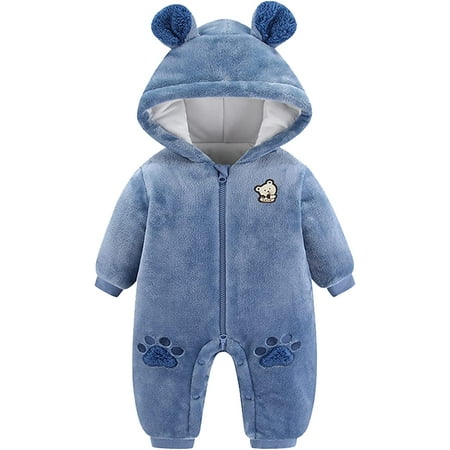 

QWZNDZGR Kids Sport Jacket Romper Baby Fleece Coat Infant Bear Hooded Boys Girls Jumpsuit Cartoon Girls Coat&Jacket