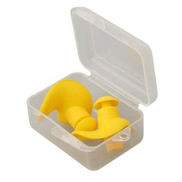 Pair Spiral Earplugs Waterproof Earplugs Silicone Swimming Earplugs Yellow Fangkenuo