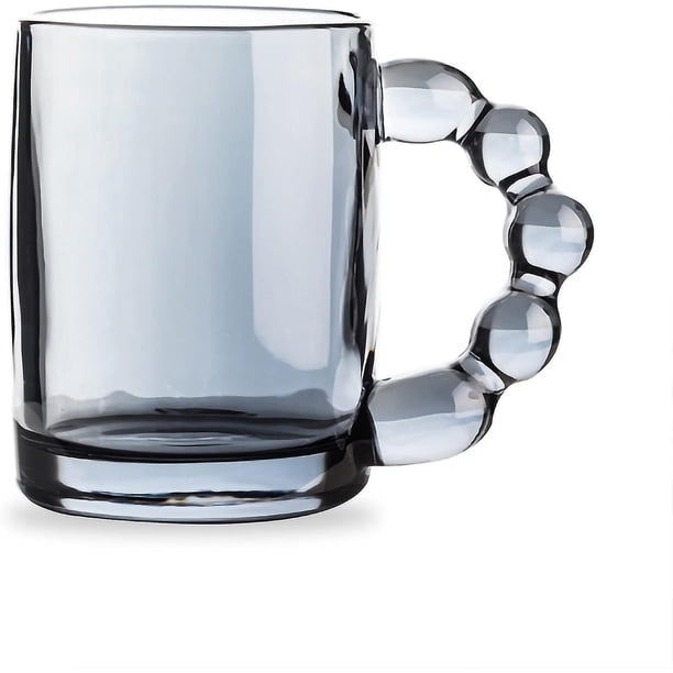Taza de café transparente YONGSHENG Tazas de café de vidrio 11 oz 320 ml gris ahumado