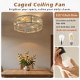 thumbnail image 2 of RJFKSNC 20" Farmhouse Caged Ceiling Fan with Light, Bladeless Flush Mount, 6 Speeds, Reversible Motor, Remote Control, E26 Bulb Base, for Living Room Bedroom, 2 of 6