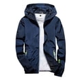 thumbnail image 2 of ELFINDEA Fall Autumn Winter Hoodie Sweatshirt Coat Rain Jacket Hoodies for Men Casual Color Plus Size Reflective Outdoor Sport Tops Blue 3X, 2 of 9